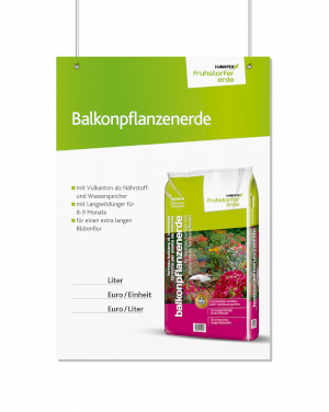 Hawita Preisschild Balkonpflanzenerde